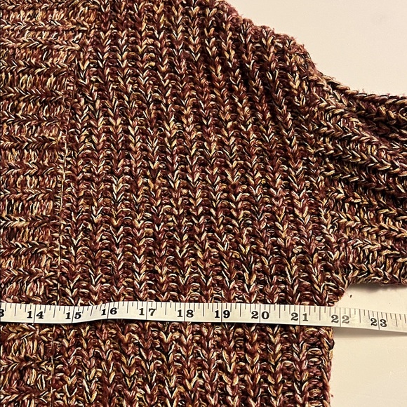 Knox Rose Cardigan Womens M Red Long Chunky Knit Pockets Open Cozy Hippie Collar - Picture 5 of 6